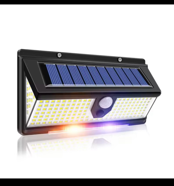 New 190 Light Red and Blue Warning Light Solar Wall Light Human Sensor Light Waterproof Garden Light Outdoor Light
