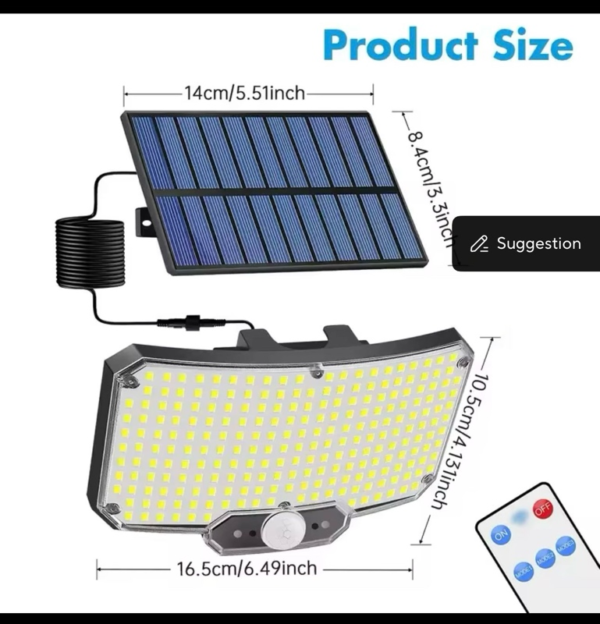 Solar Light Outdoor Super Bright Motion Sensor Solar Strong Power LED Garden Wall Lamp IP65 Waterproof 3 Working Mode
